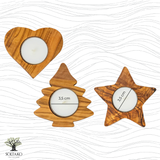 Olivenholz Teelichthalter "The Christmas Candle"