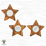 Olivenholz Teelichthalter "Die 3 Sterne"