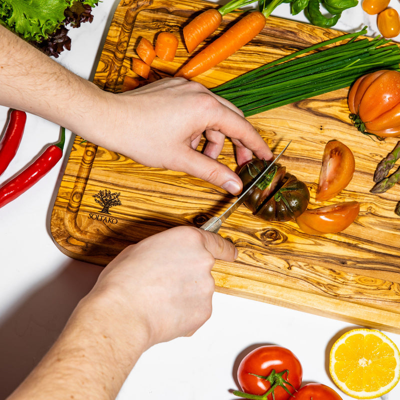 Rectangular Cutting board with juice goove Set of 2 "The Wood Master"