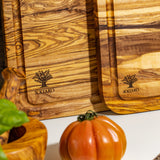 Rectangular Cutting board with juice goove Set of 2 "The Wood Master"