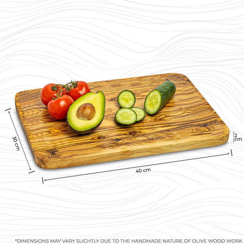 Flat Cutting Board without Juice Groove Set of 2 "The Wood Master "