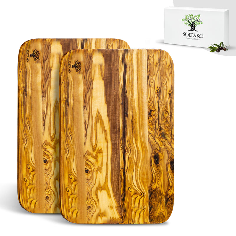 Flat Cutting Board set of 2 "The Wood Master" without juice groove