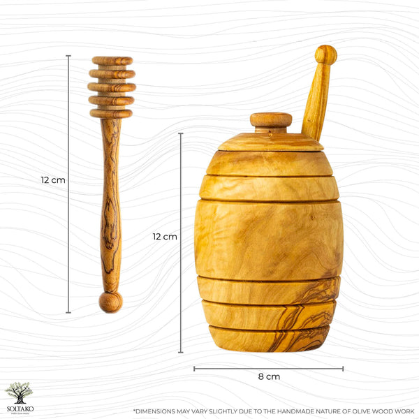 Olivenholz Honigtopf / Honigbehälter "Honey"