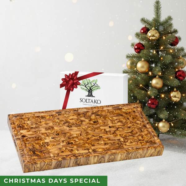 Olivenholz Hackbrett massiv XL "Le Mosaique"