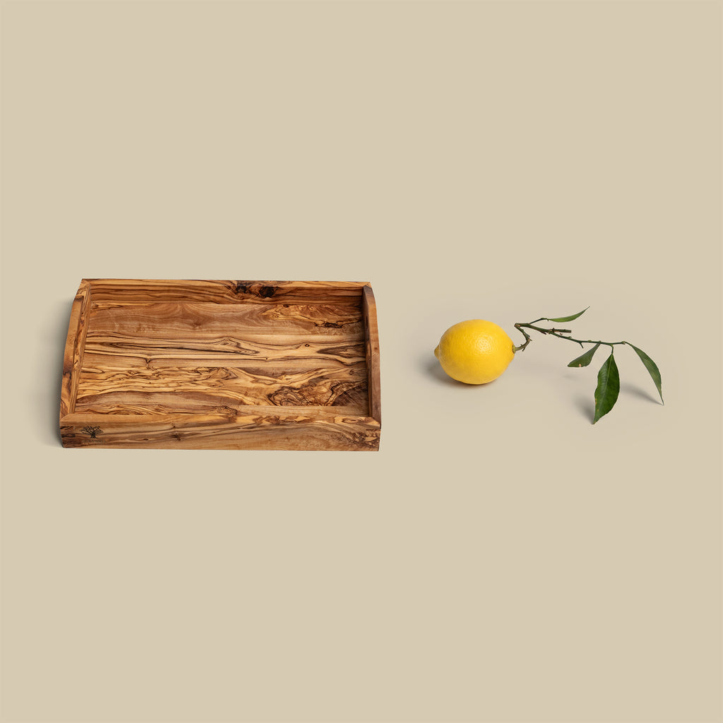 Olive Wood Tray Bonjour