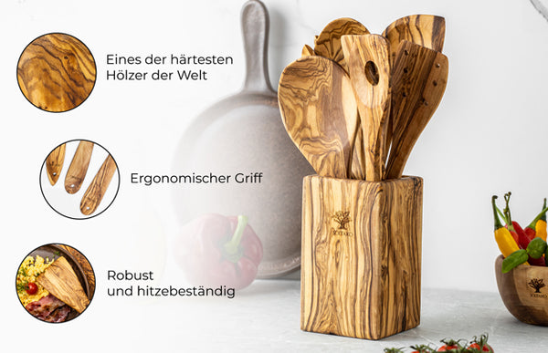 SeleXions Olivenholz Köcher - Edler Stiftehalter Aus Massivholz