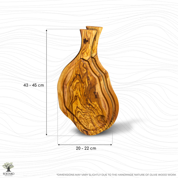 Cutting board with juice groove and handle set of 2 "The Smokey BBQ