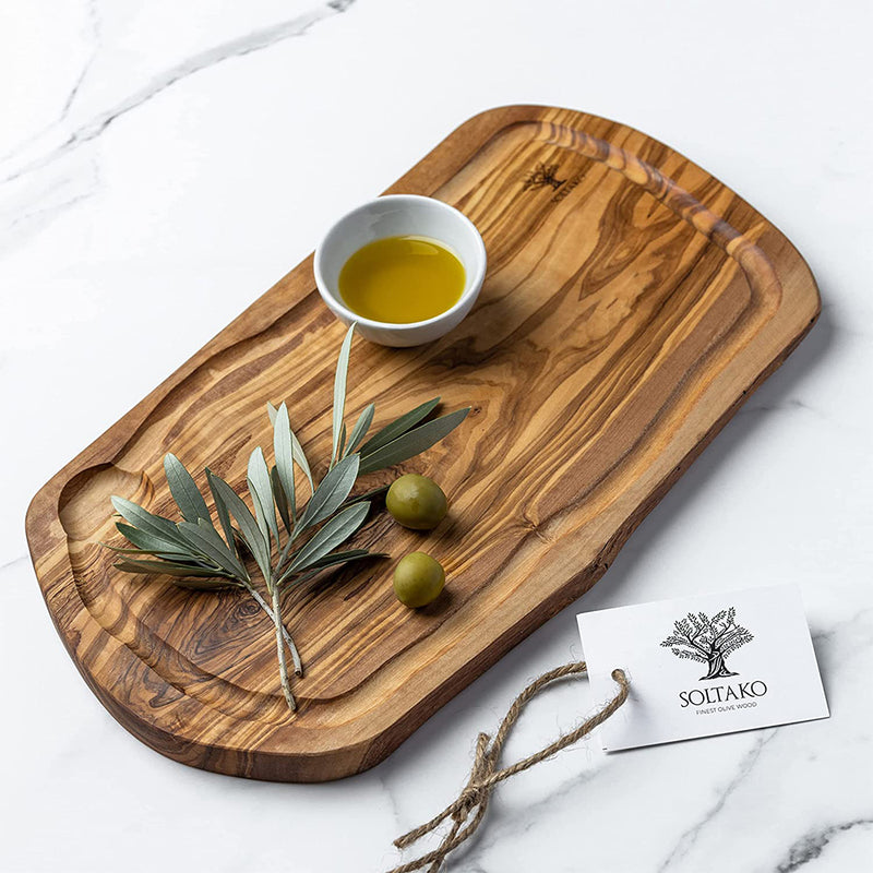 Rustic chopping board with juice groove "Côte d'Azur