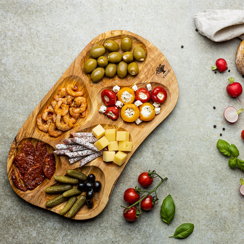 plateau APÉRITIF À COMPARTIMENTS "La Rustica" 