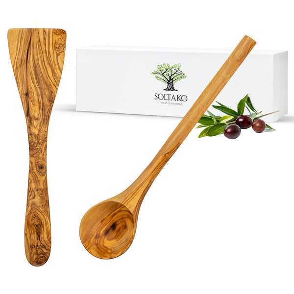 Cuillère et spatule, set de 2 "Le Cuisinier"