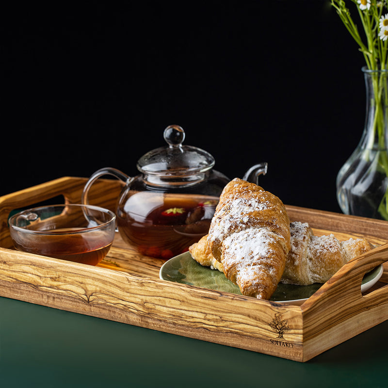 Breakfast tray | Serving platter with handle "Bonjour