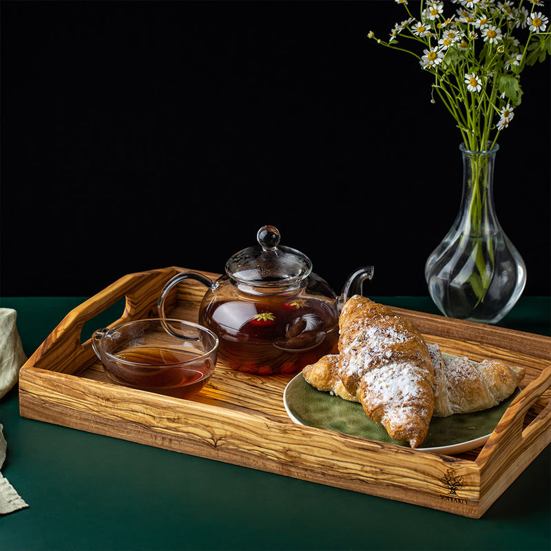 Breakfast tray | Serving platter with handle "Bonjour