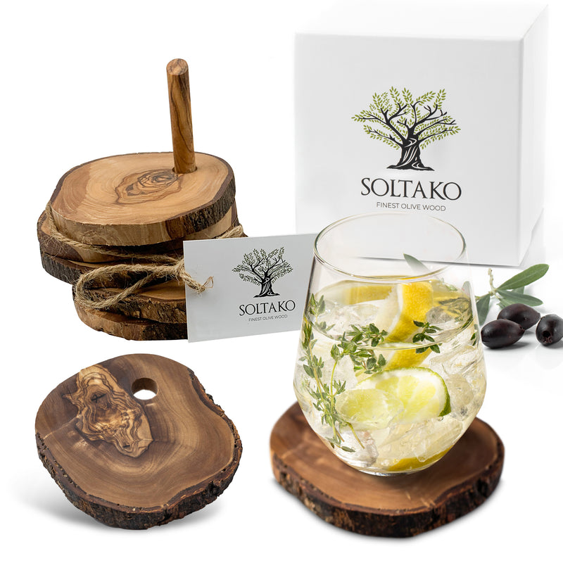 Dessous de verre, Set de 6 "The Rustic Coaster" 