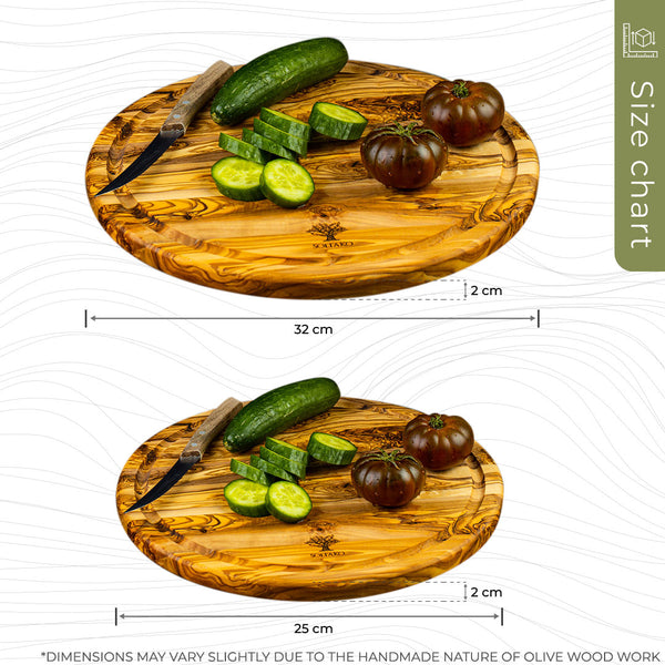 Round cutting board with juice groove "THE RIESENRAD