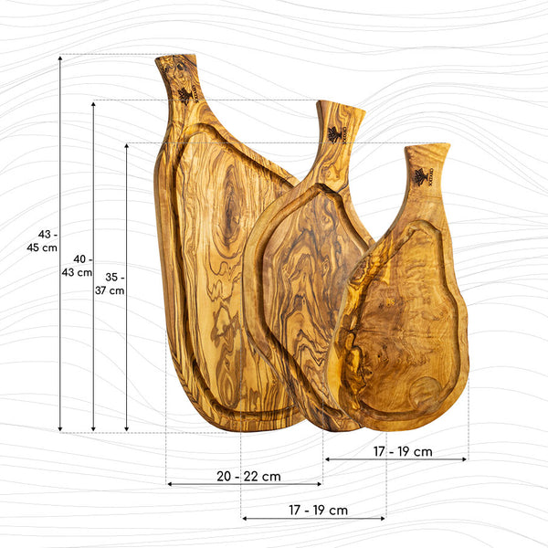 Cutting board with juice groove and handle set of 3 "THE SMOKEY BBQ